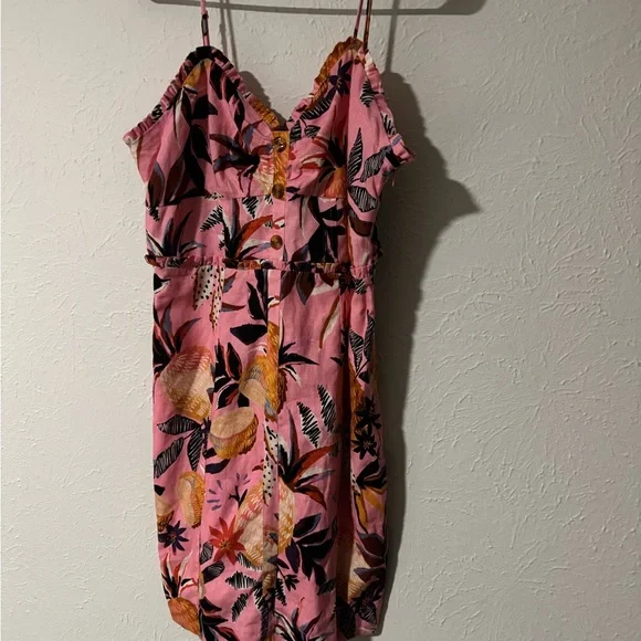 Farm Rio Sleeveless Pink Pineapple Mini Dress Size L - Picture 4 of 8